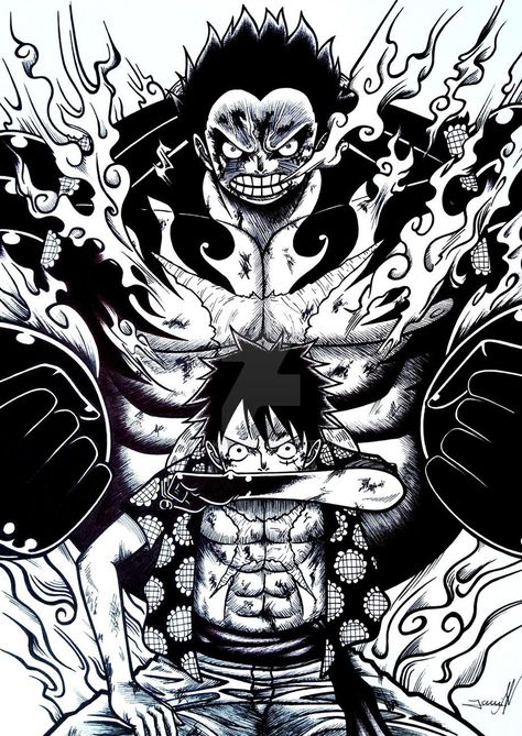 Luffy Gear 4th Luffy Gear Fourth, Luffy Gear 4, One Piece Tattoos, Gear 4, Geniale Tattoos, One Piece Wallpaper Iphone, One Piece Drawing, One Piece Images, One Piece Pictures