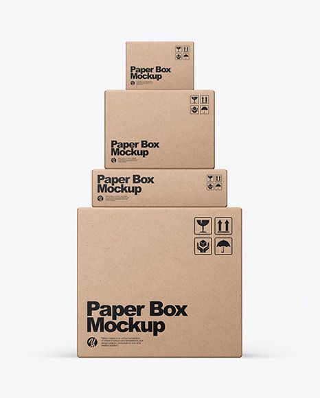 Four Kraft Boxes Mockup Carton Box Design Packaging, Cardboard Box Packaging Design, Unique Packaging Ideas, Cardboard Box Design, Carton Box Packaging, Carton Box Design, Storage Box Design, Kraft Box Packaging, Carton Design