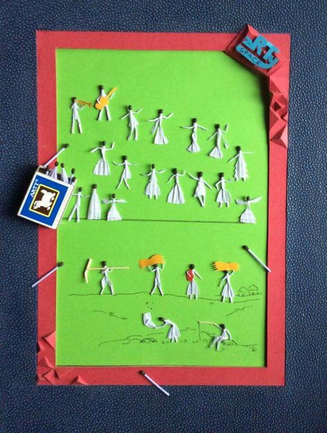 Creative matchstick Art Match Stick Craft On Paper, Matchstick Art On Paper, Matchstick Art, Match Stick Art, Matchstick Craft, Admissions Poster, Stick Family, Paper Pot, Paper Puppets