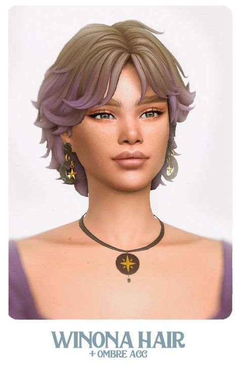 Winona Hair by Sims 4 CC creator simstrouble! 3 Hairstyles, Set Of Rings, Mod Hair, Sims 4 Cas Mods, Sims Packs, Pelo Sims, The Sims 4 Packs, Sims 4 Mm Cc, Sims 4 Body Mods