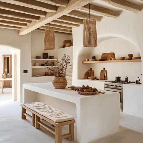 Adobe Style Houses | 29+ Homes That Are Sure to Inspire New Mexico Style Home Interior Design, Desert House Interior, Adobe House Decor, Desert Oasis Home, Adobe House Interior, Desert Homes Interior, Modern Adobe House, Minimalist White Kitchen, Santa Fe Interior Design