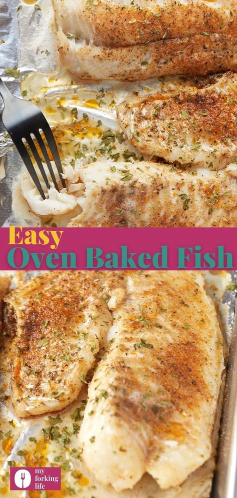 Fresh Fish Recipes, Baked Tilapia Recipes, Baked Catfish, Walleye Recipes, Flounder Recipes, Oven Baked Fish, Haddock Recipes, Baked Fish Fillet, Cod Fish Recipes