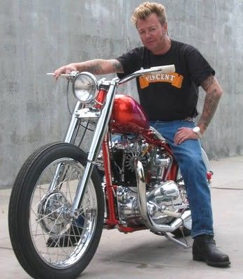 Brian Setzer on a badass bonnie. Tooling Tattoo, Stray Cat Strut, Brian Setzer, Rockabilly Music, Motorcycle Guy, Tool Tattoo, Rock Boys, Triumph Bobber, Chopper Bobber