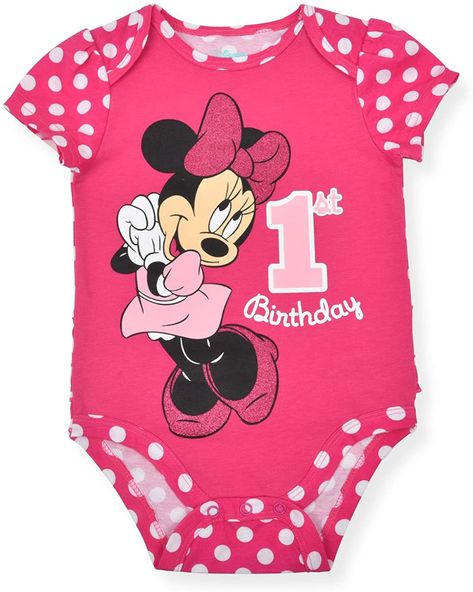 Carters Baby Clothes, Minnie Mouse First Birthday, Minnie Mouse Toys, Birthday Bodysuit, Minnie Mouse 1st Birthday, Disney Baby Clothes, Onesie Dress, Baby Minnie Mouse, Minnie Mouse Girl