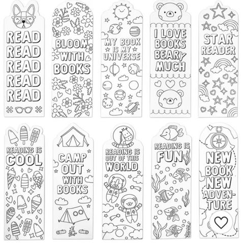 Crafts Classroom, Bloom Book, Diy Bookmark, Penanda Buku, Bookmark Craft, Coloring Bookmarks, Art Pencils, Bookmarks Kids, Diy Bookmarks