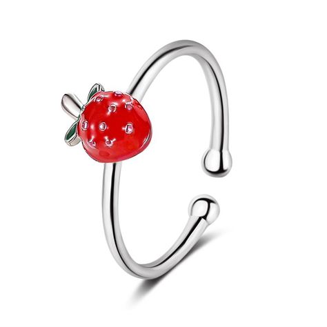 Smarter Shopping, Better Living! Aliexpress.com Fruit Rings, Strawberry Ring, Strawberry Decor, Strawberry Decorations, Wedding Ring For Her, Simple Ring, Cute Strawberry, Gold And Silver Rings, Red Strawberry