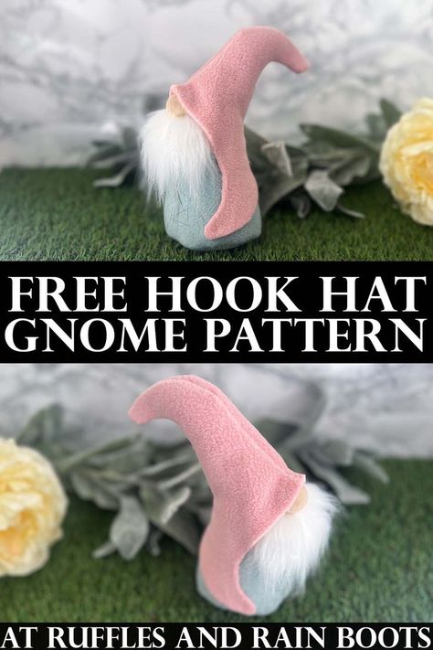 Dive into DIY with this easy gnome pattern. Hot glue or sew your way to a charming new decoration! Fabric Gnomes Free Pattern, Pattern For Gnome Hat, Ruffles And Rain Boots, Gnome Hats Diy Free Pattern Printable, Gnome Hat Pattern Free, How To Make A Gnome Hat, Gnome Hats Diy Free Pattern, Printable Gnome Patterns Free, Free Gnome Patterns