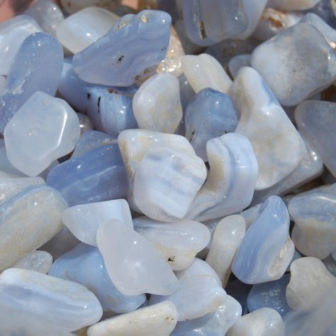 Blue Lace Agate Crystal Tumbled Stones Chakra Throat, Crystal Vibes, Crystal Aesthetic, Mermaid Aesthetic, Crystal Grids, Self Expression, Pretty Rocks, Crystal Set, Minerals And Gemstones