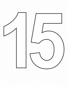 Large Printable Number 15 Outline 15 Number Design, Large Printable Numbers, Crayon Themed Classroom, 17 Number, Free Printable Numbers, Numbers Printable, Number Templates, Number 15, Baby F