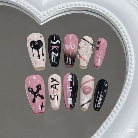 Skz Nails Design, Txt Nails, Skz Nails, Boy Nails, K Pop Nails, Idol Nails, Kids Nail Designs, Nail Art For Kids, Fake Nails Designs