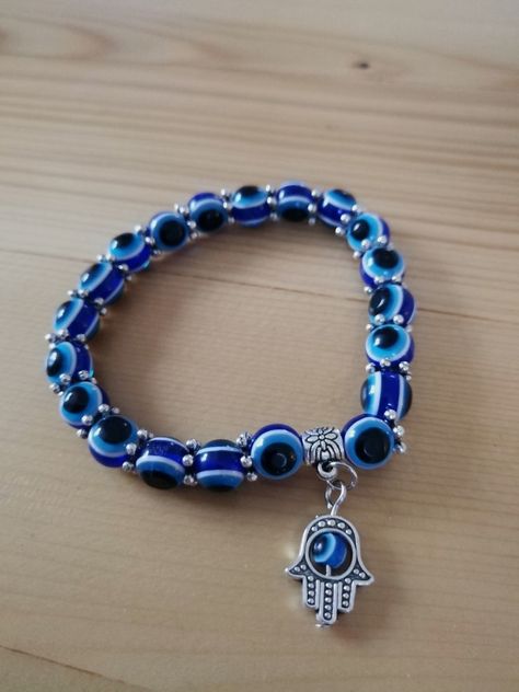 Evil Eye Bracelet Diy, Purse Charms Diy, Pulseras Kandi, Girly Bracelets, Yoga Pendant, Lotus Bracelet, Evil Eye Hamsa, Mandala Jewelry, Bracelet Evil Eye