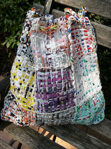 teeshirt yarn | Recent Photos The Commons Getty Collection Galleries World Map App ... Diy Recycle Plastic, Plastik Recycling, Plastic Bag Crafts, Plastic Bag Crochet, Fused Plastic, Recycling Plastic, Upcycle Plastic, Recycled Plastic Bags, Recycle Bag