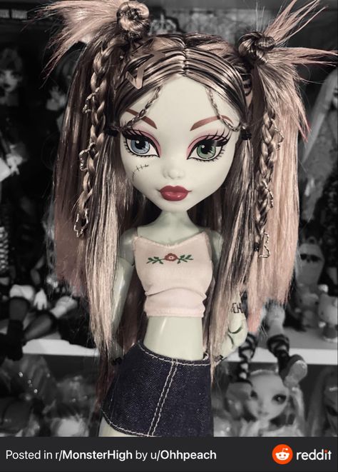 Frankie Monster High, Monster High Doll Clothes, Punk Chic, Arte Monster High, Monster High Pictures, Moster High, Catty Noir, Chic Hair, Custom Monster High Dolls