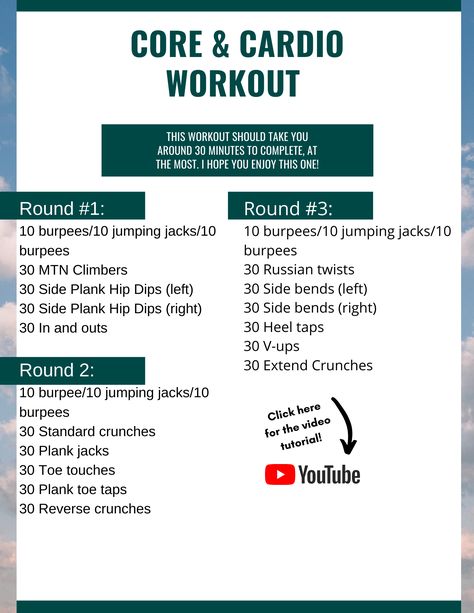 Core & Cardio Workout- a Full Demo! Cardio Blast Workout, Hiit Core Workout At Home, Best Cardio Hitt, Core Bootcamp Workout, Track Core Workout, Core Workout For Track, Cardio Core Workout At Home, Ab And Cardio Workout, Cardio And Ab Workout