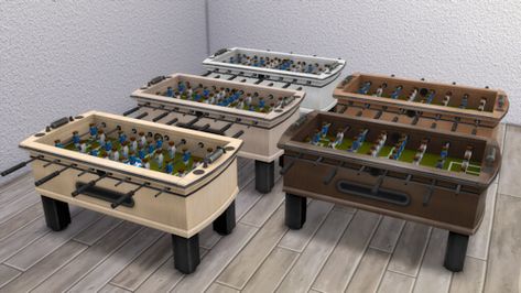 The Sims 4 Foosball Table Sims 4 Cc Functional Pool Table, Sims 4 Cc Activities, Sims 4 Get Together, Billard Table, Sims Furniture, Sims 4 Stories, Sports Room Decor, Furniture Cc, Cc Sims4