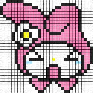 Alpha pattern #5114 | BraceletBook Kawaii Flower, Easy Perler Bead Patterns, Graph Crochet, Easy Pixel Art, Pixel Art Templates, Pixel Drawing, Pixel Crochet, Pixel Art Grid, Tapestry Crochet Patterns