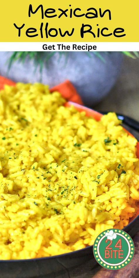 Homemade Yellow Rice Recipe, Yellow Mexican Rice Recipe, Diy Yellow Rice, Yellow Spanish Rice Recipe, Quick And Easy Rice Side Dishes, How To Make Yellow Rice, Mexican Yellow Rice Recipe, Yellow Rice Recipe Spanish, Yellow Mexican Rice