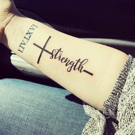 Strength Tattoo Designs, Faith Tattoo Designs, Faith Tattoos, 27 Tattoo, 2023 Pedicure, Small Wave Tattoo, 16 Tattoo, Cross Tattoos For Women, Female Tattoos