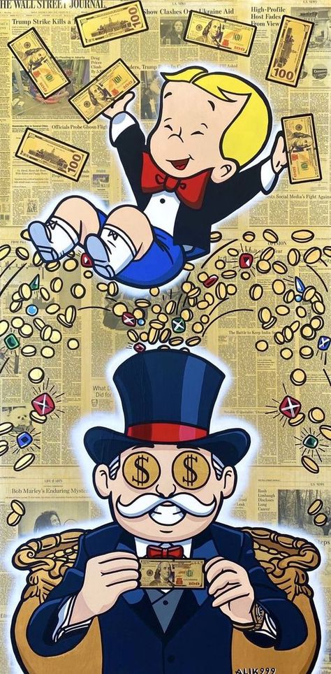 Iphone Art Wallpaper, Rich Guy, Art Ukraine, Monopoly Man, Money Dollar, Graffiti Wallpaper Iphone, Richie Rich, Iphone Art, Spray Paint On Canvas