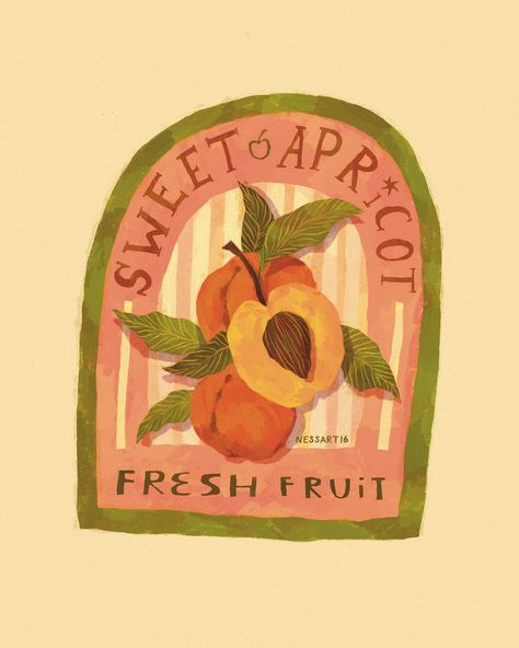 peachtober day 9 : apricot 🍑 #peachtober24 #peachtober #peachtober24apricot @peachtober [art, art challenge, art, experiment, gouache watercolour, experiment, daily art challenge, digital art, digital painting, illustration, digital illustration, independent artist, artist, poster, sticker, poster design, sticker design, fruit sticker, vintage, vintage design, vintage illustration, fruit illustration] Daily Art Challenge, Illustration Fruit, Sticker Poster, Fruit Illustration, Design Sticker, Illustration Digital, Art Challenge, Painting Illustration, Daily Art