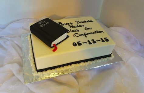 https://flic.kr/p/BW1FJa | Confirmation cake with bible topper Retirement Party Sign, Bible Cake, Confirmation Cake, Pastor Anniversary, Santa Coloma, Basket Cake, Confirmation Cakes, Book Cakes, Birthday Cake For Him