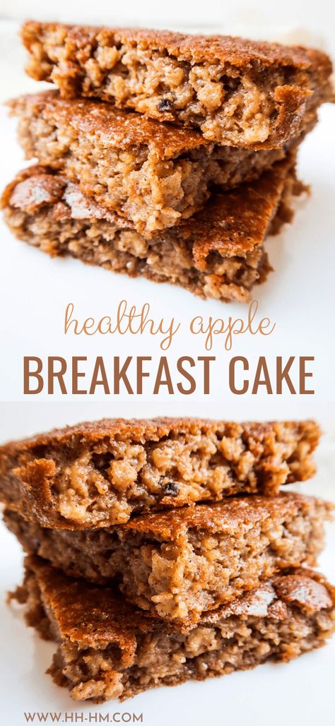 Healthy Breakfast Oatmeal Apple Cake (Flourless) - Her Highness, Hungry Me Healthy Family Desserts, Apple Oat Breakfast Bars, Recipes Using Granola Cereal, Healthy Apple Breakfast Bars, Keto Friendly Apple Desserts, Baked Oat Breakfast Bars, Apple Cake With Oat Flour, Breakfast With No Eggs Ideas, Apple Oat Bars Healthy