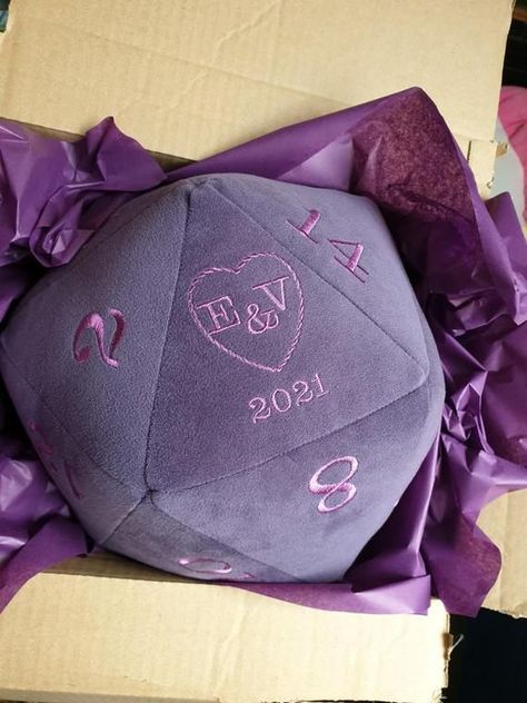 Pick Your Own Colours Personalised Wedding / Anniversary Plush Velvet D20 Dice -  #Anniversary #Colours #D20 #Dice #Personalised #Pick #plush #Velvet #Wedding Dice Wedding, Gamer Wedding, Dragon Wedding, Nerd Wedding, Nerdy Wedding, Cat Allergies, D20 Dice, Embroidered Initials, Bad Cats