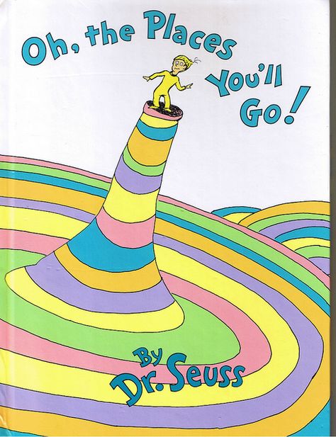 The cover to "Oh, the Places You'll Go!" | Flickr - Photo Sharing! Dr. Seuss, All The Bright Places, Classic Childrens Books, Teacher Signs, Preschool Graduation, Kindergarten Graduation, Dr Suess, Up Book, Graduation Party Ideas