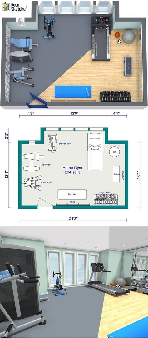 Home Gym Room, Gym Room Ideas, Home Gym Layout, Diy Home Decor For Apartments, Home Gym Flooring, Workout Room Home, Home Gym Garage, Small Gym, Basement Gym