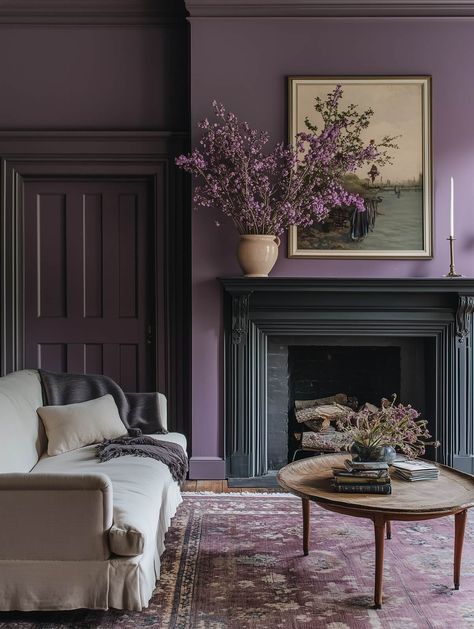 Benjamin Moore Color of the Year 2025: Cinnamon Slate 28 Cinnamon Slate, Purple Interior Design, Mauve Walls, Purple Paint Colors, Brown Paint Colors, Pink Paint Colors, Dining Interior, Color Design Inspiration, Airbnb Design