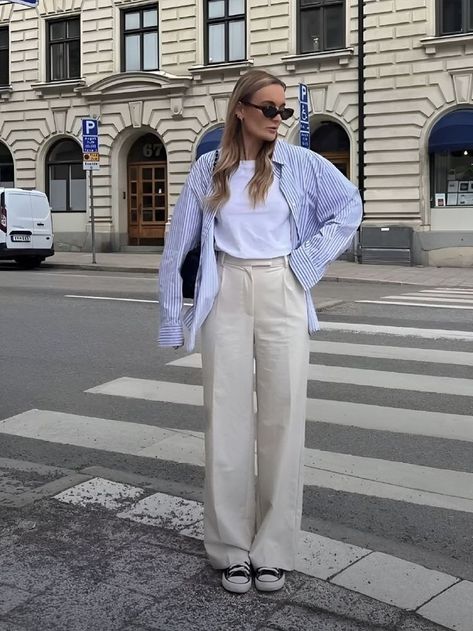 5 Best & Aesthetic Europe Travel Outfits Ideas Linen Trousers Outfit Spring, Causal Business Outfits For Women Summer, Beige Tailored Trousers Outfit, Linen Tailored Pants, Cornflower Blue Pants Outfit, Tailored Linen Pants Outfit, Beige Tailored Pants Outfit, Outfit To Go To The Movies, Light Trousers Outfit