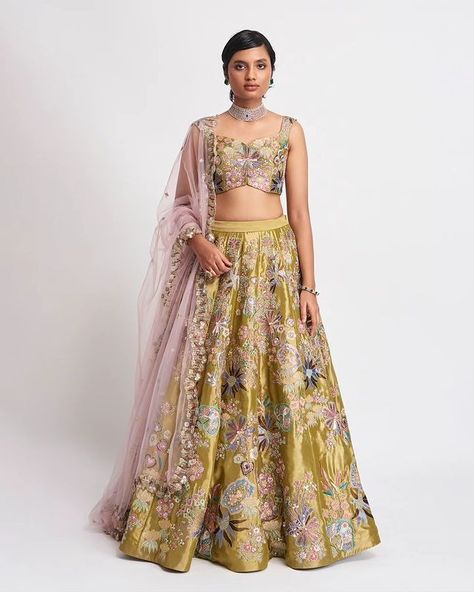 AISHA RAO (@aisharaoofficial) | Instagram profile Tissue Lehenga, Aisha Rao, Green Plum, Reception Look, Lehenga Blouse, Lehenga Designs, New Launch, Indian Outfits, Cobalt Blue