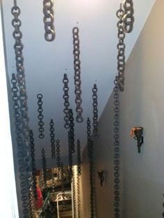 Hanging chains Halloween Office Decorations, Office Halloween Decorations, Haunted House Diy, Halloween Office, Halloween House Party, Pipe Insulation, Adornos Halloween, Hal Decor, Office Decorations