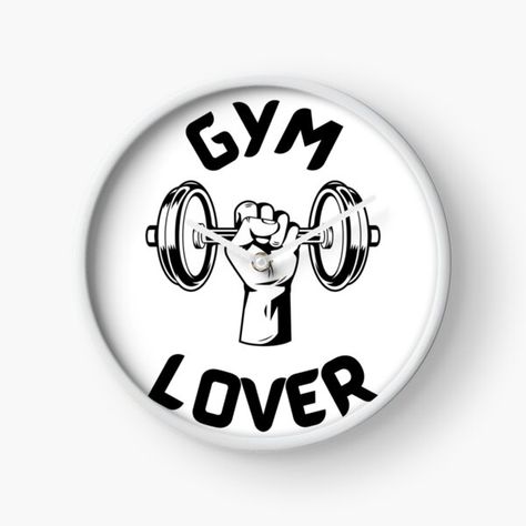 Clock featuring the 'Gym Lover' design, ideal for gym lovers with a bold, motivational theme. Gym Lover, Clock Design, Design Store, Clock, Gym, For Sale, Design