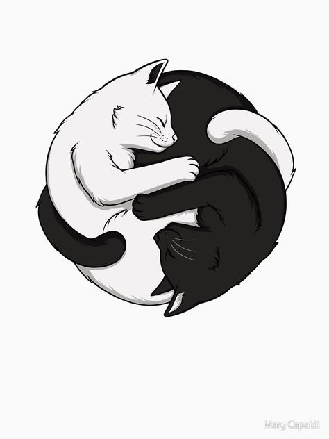 Yin Yang Cat Yin And Yang Cats Tattoo, Cat Ying And Yang, Cats Ying Yang Tattoo, Cat Yin And Yang Tattoo, Cats Ying Yang, Cat Yin And Yang, Yin And Yang Cat Tattoo, Cute Drawings Cats, Cat Yin Yang Tattoo