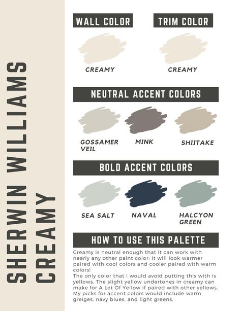 Sherwin Williams Creamy Color Palette Sherwin Williams Dover White, Greek Villa Sherwin Williams, Benjamin Moore Edgecomb Gray, Sherwin Williams Snowbound, Off White Paint Colors, Eider White, Greek Villa, Sherwin Williams Color Palette, Muted Pastels