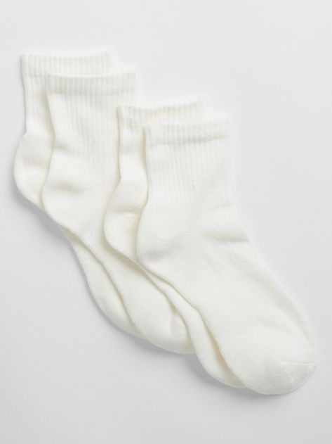 Studio Quarter Crew Socks (2-Pack) Cute Crew Socks, Tlou Wardrobe, Knit Ribbing, Socks Aesthetic, Dr Wardrobe, Sock Set, Clothes Board, Dr Closet, Quarter Socks