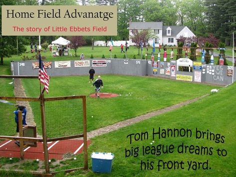 Constructing a Wiffle ball field Backyard Baseball Field, Wiffle Ball Field, Whiffle Ball, Sports Turf, Backyard Sports, Backyard Baseball, Wiffle Ball, Baseball Boys, The Sandlot