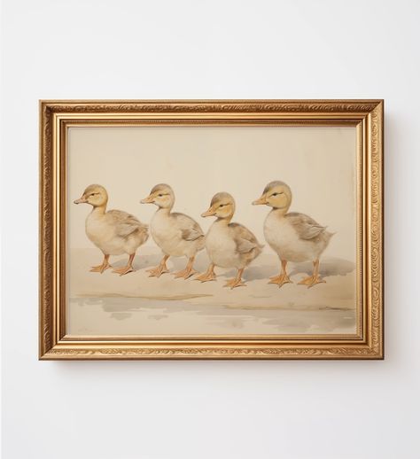 Vintage Art Nursery, Little Duckling Nursery, Duck Themed Room, Duckling Nursery Theme, Yellow Duck Nursery Theme, Vintage Duck Nursery, Duck Themed Nursery, Hearts Preschool, Duckling Nursery