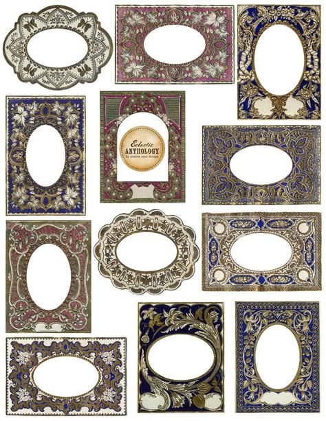 Frames Collage, Printable Frames, Etiquette Vintage, Printable Collage Sheet, Free Vintage Printables, Vintage Png, Free Printable Art, Decoupage Vintage, Vintage Junk Journal