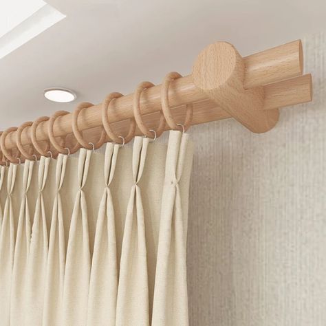 Beech Solid Wood Curtain Rods Roman Poles Single Double Rod Japanese Wooden Track Brackets Holder Rings Accessories Customized _ - AliExpress Mobile Modern Curtain Rods, Plastic Patio Chairs, Wooden Curtain Rods, Wooden Curtain Poles, Wood Curtain Rods, Wooden Curtain, Microfiber Sectional Sofa, Wood Curtain, Living Room Curtains