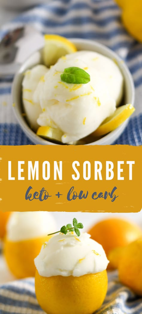 🍋 Have you splurged on a Ninja Creami?   This easy sugar-free lemon sorbet is bursting with flavor and perfect for summer! With your Ninja Creami, it’s ready in just 24 hours. Don’t have an ice cream maker? No problem! I’ll show you how to whip up this refreshing treat without one. Dive into a guilt-free dessert that everyone can enjoy! Sugar Free Sorbet, Lemon Sorbet Recipe, Ninja Ice Cream Recipe, Protein Ice Cream Recipes, Sugar Free Ice Cream, Sorbet Recipe, Gelato Recipe, Frozen Lemon, Lemon Ice Cream