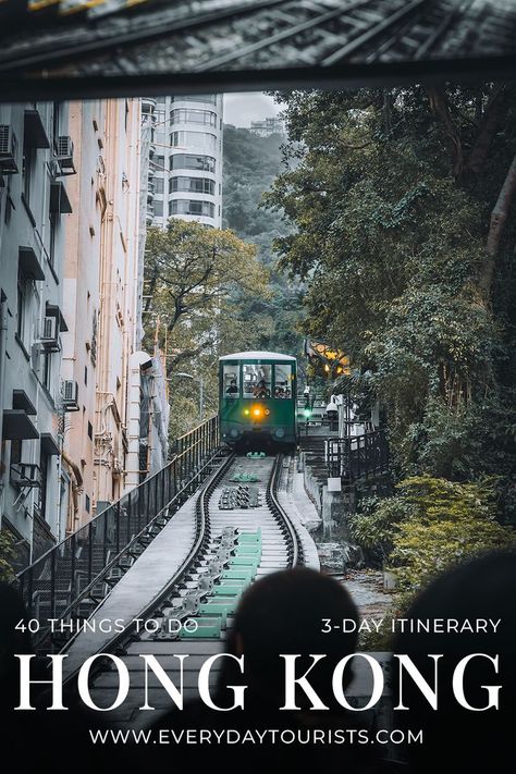 Are you looking for the best things to do in Hong Kong? In this article, we will share the best activities and places to see during our 3-day Hong Kong Itinerary. From quirky markets, photogenic architecture, incredible viewpoints and more – every type of traveller will find something to love from the things to do in Hong Kong. Continue reading to find out more! Travel Photography Features: Victoria Peak Tram Hong Kong Bucket List, Hong Kong Travel Photography, Disney Hong Kong, Hong Kong Itinerary, Places In Hong Kong, Hong Kong Travel Guide, Hong Kong Photography, Hong Kong Food, Hong Kong Travel