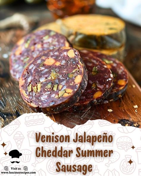 Venison Summer Sausage Recipe Smoked, Venison Summer Sausage Recipe, Venison Sausage Recipes, Breakfast Sausage Seasoning, Summer Sausage Recipes, Lunch Meat Recipes, Sausage Ingredients, Smoked Jalapeno, Sausage Seasoning