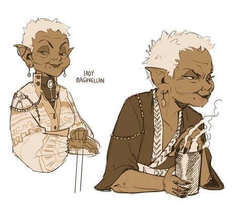 Dnd Halfling Character Art, Eberron Character Art, Gnome Reference, Dragon People Character Design, Old Halfling, Dnd Gnome Character Design, Gnome Dnd Character Design, Halfling Woman, Old Lady Character Design