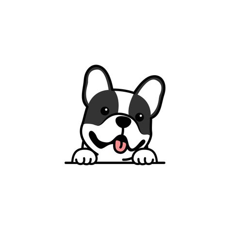 French Bulldog Illustration, Cute French Bulldog Puppy, Dog Doodles, French Bulldog Cartoon, French Icons, French Bulldog Art, Dog Animation, Cute French Bulldog, French Bulldog Puppy