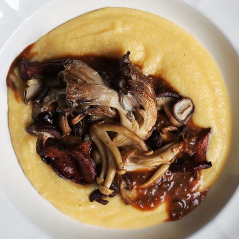 39 Polenta Recipes for Creamy (or Crispy!) and Delicious Comfort Food | Epicurious Yellow Oyster Mushrooms Recipe, Roasted Oyster Mushrooms, Mushroom Polenta, Mushroom Appetizers, Polenta Recipes, Mushroom Dish, Wild Mushroom, Porcini Mushrooms, Roasted Mushrooms