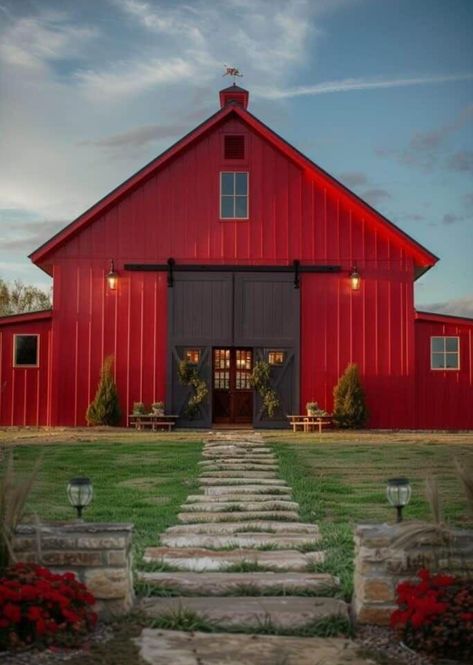 Barndominium Exterior Ideas, Small Barn Ideas, Cozy Farmhouse Bedroom Ideas, Cottagecore Houses, Barndominium Exterior, Dark Cottagecore House, Cozy Farmhouse Bedroom, Barn Remodel, Lake Property