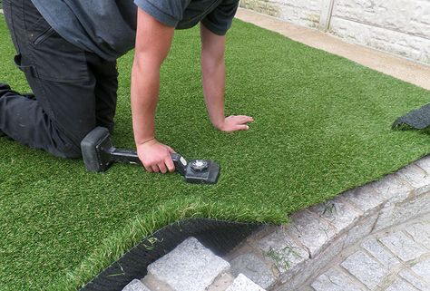 Laying artificial turf on concrete pavers is a simple, yet effective way to give your yard a fresh, modern look. We are often asked whether it is possible to lay artificial lawn on top of concrete paving slabs. The simple answer to this question is that not only is it possible to lay fake grass … Synthetic Lawn, Public Golf Courses, Fake Grass, Synthetic Turf, Artificial Turf, Artificial Grass, Ground Cover, A House, Outdoor Power Equipment