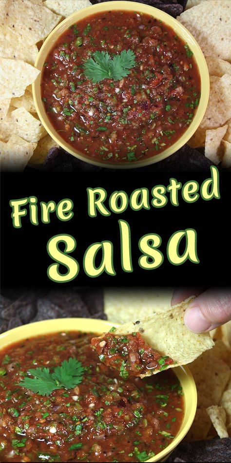 Hot Salsa Recipes, Roasted Salsa Recipe, Fire Roasted Salsa, Restaurant Style Salsa Recipe, Best Salsa Recipe, Roasted Salsa, Mexican Salsa Recipes, Blender Recipe, Fresh Salsa Recipe